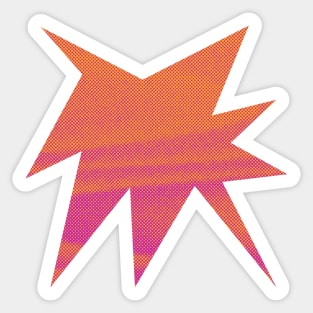 Warm Neon Pink and Orange Pop Art Starburst Design Sticker